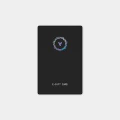 A WAV E-Gift Card showcases a circular pattern with a subtle wav logo symbol. E-GIFT CARD is elegantly inscribed below in white. Ideal for anyone looking for the perfect jewelry gift from WAV.